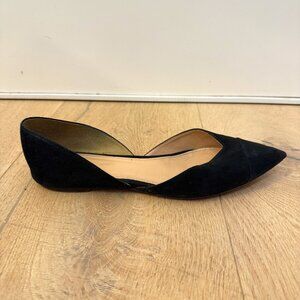 JCrew Black Pointed Toe Suede Flat
